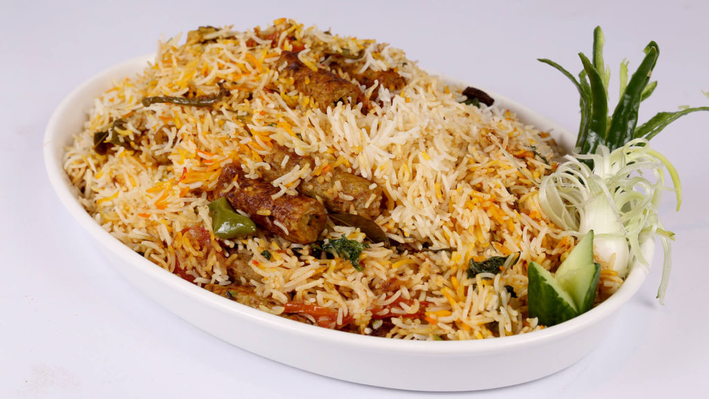 Veg Afghani Seekh Kebab Biryani Bowl