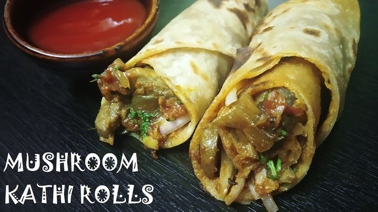 Mushroom kathi roll