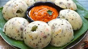 Plain idli with sambhar