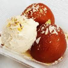 Hot Gulab Jamun with Ice Cream
