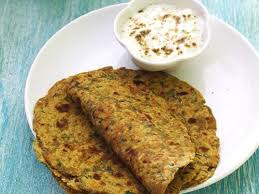 Mix paratha with Curd