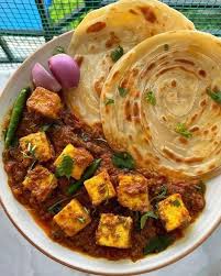 Malabar parantha paneer Masala combo (2 paranthas)
