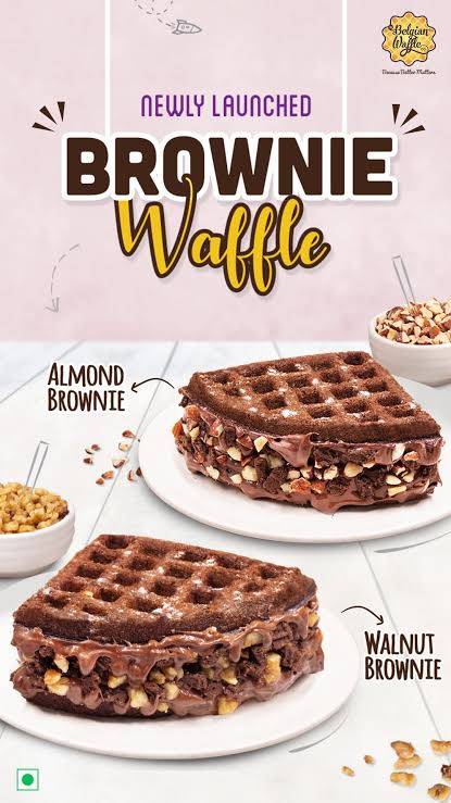Almond Brownie Waffle Cake