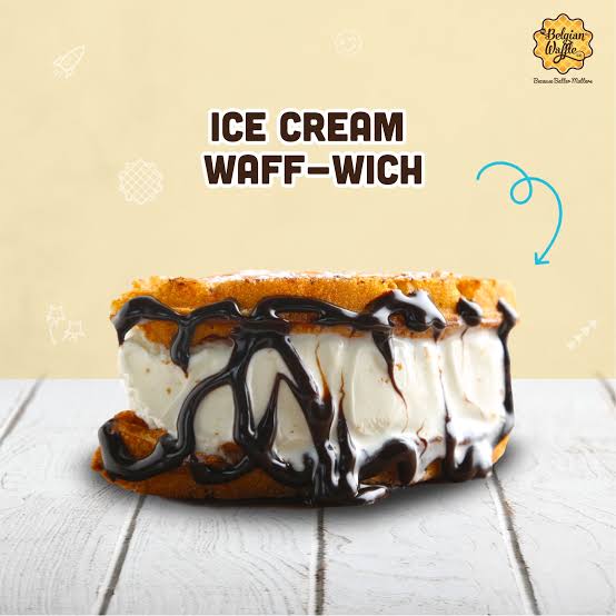 Ice Cream and Fudge Waff-wich