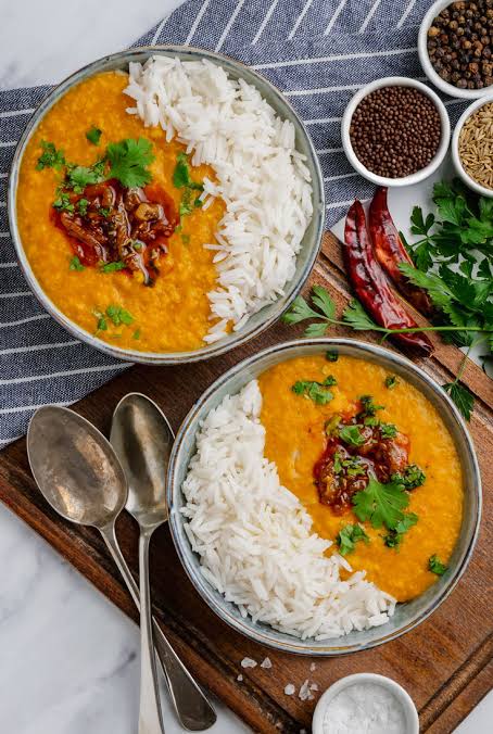 Dal Tadka with Plain Rice