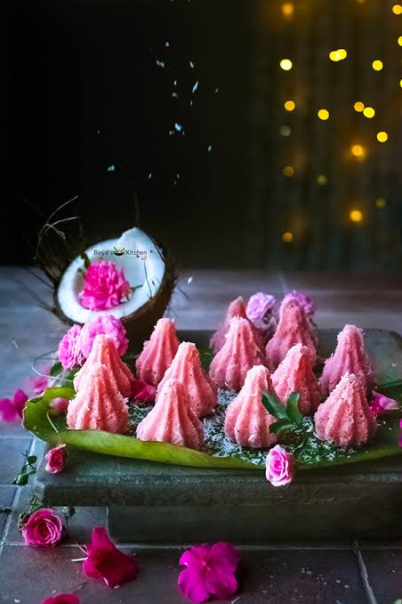 Pink Coconut Modak