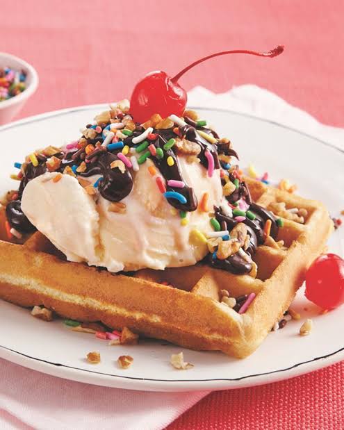 Waffle with Ice Cream