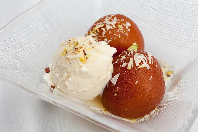 GULAB JAMUN WITH ICE CREAM