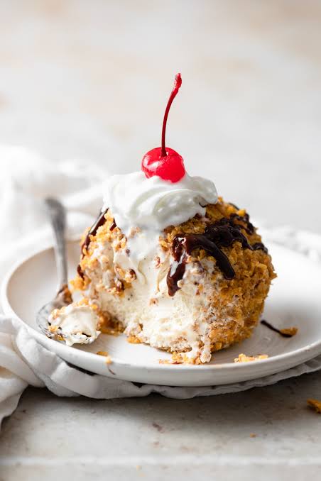 Fried Ice cream [with Hot Chocolate Sauce & Nuts]