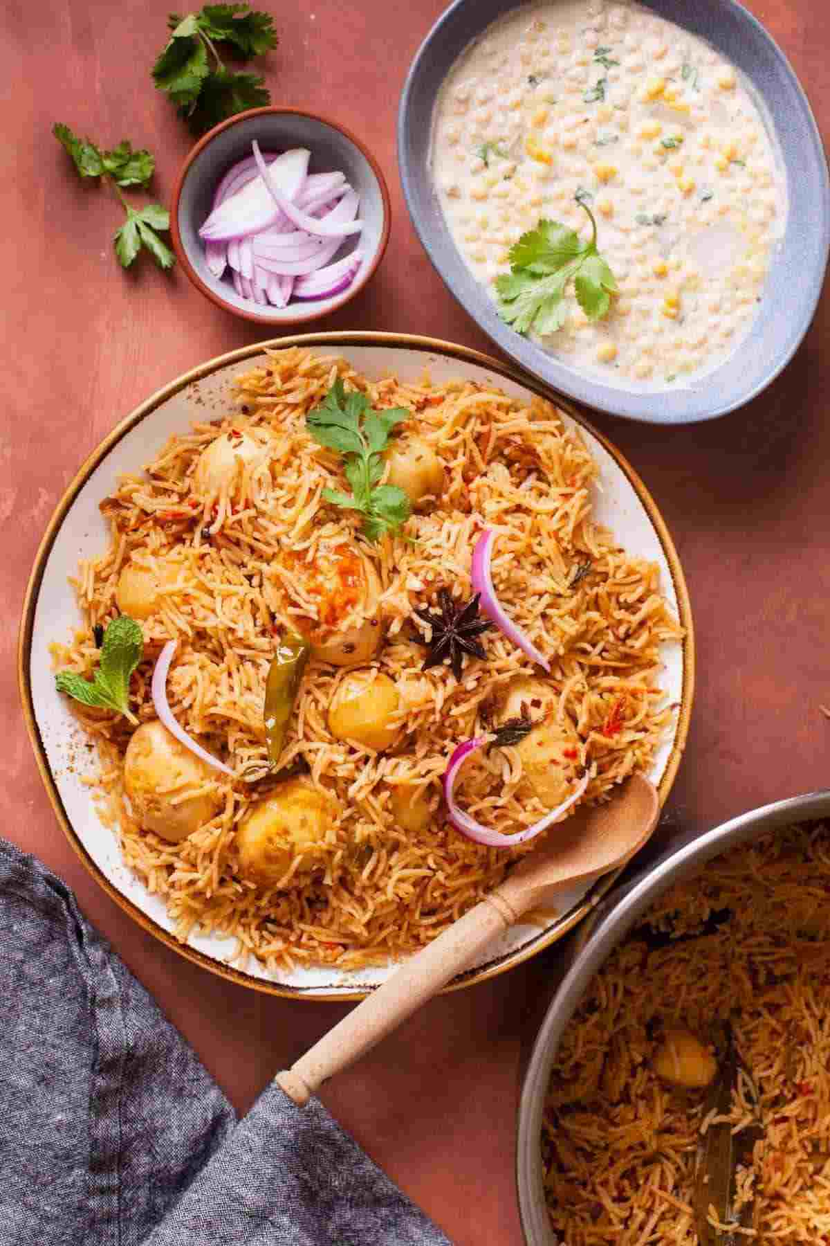 Egg Biryani (with Raita)