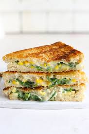 Spinach Mushroom Corn Cheese Sandwich