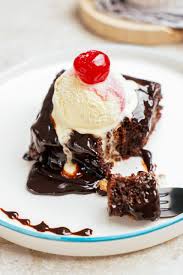 Hot Brownie with Vanilla Ice Cream