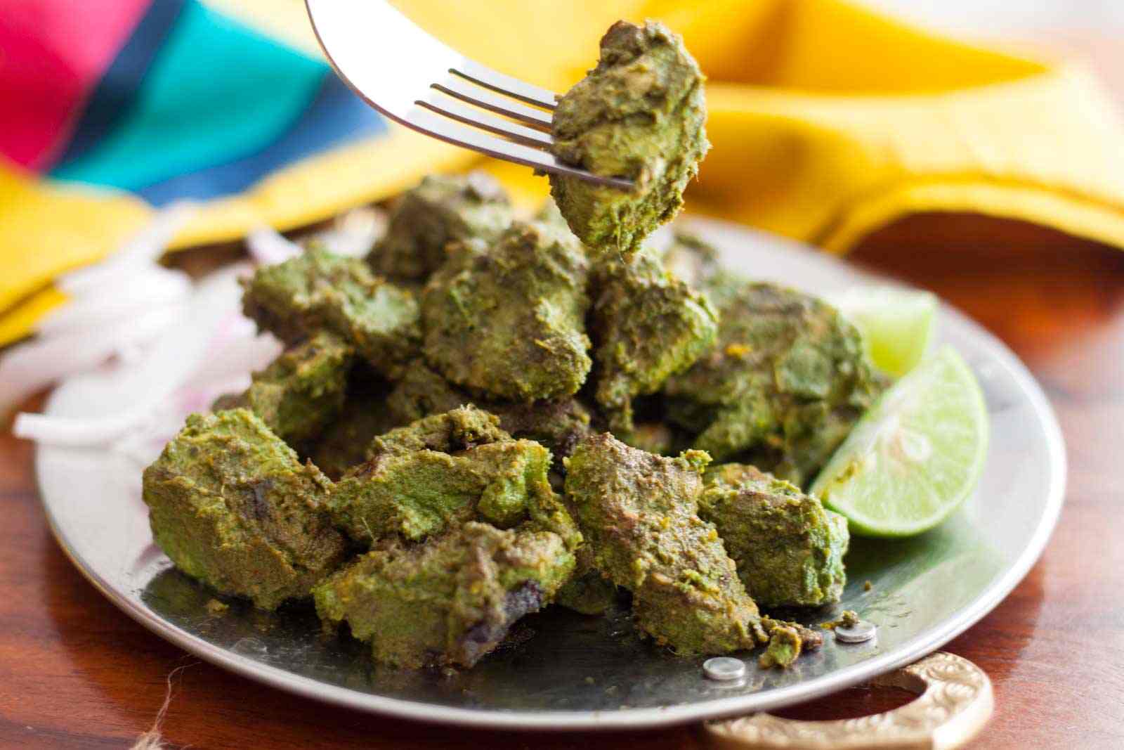 Spinach mint chicken tikka