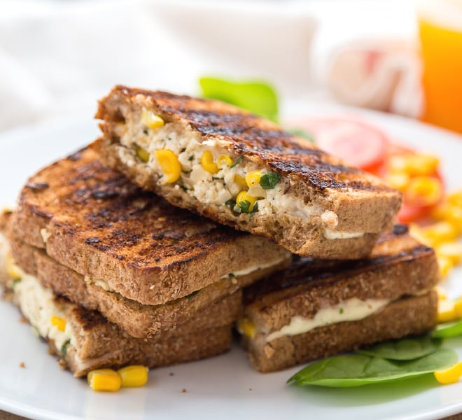 Grilled cheese corn sandwiches
