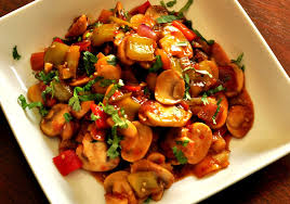Veg chilli mushrooms
