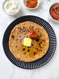 Aloo Pyaz Paratha with Curd