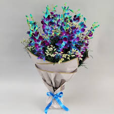 Blue orchid bouquet