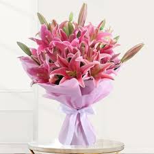 Pink Lily Orchid flower bouquet